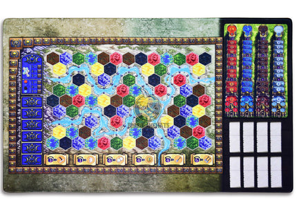 Fire and Ice style Playmat for Terra Mystica- fire-side overview