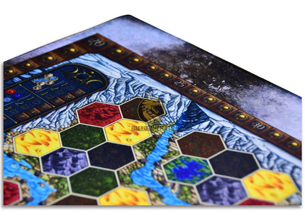 Fire and Ice style Playmat for Terra Mystica- Ice-side corner focused