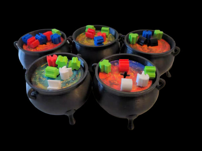 Whirling Witchcraft full set of five cauldrons and upgrade tokens
