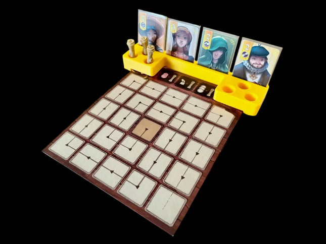 Yellow Privilege scrolls and noble cards organizer for Splendor Duel