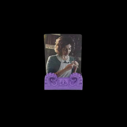 Player card stands for Arkham Horror - purple