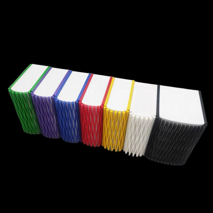 Arkham Horror Magnetic Card storage Box in seven colors, all closed and standing