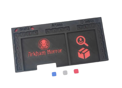 Arkham horror player tray empty without cards and tokens, white background