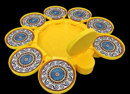 Foldable yellow organizer for Azul the board game area, rings without ttiles 