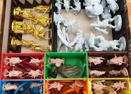 Blood Rage insert in box, bottom monster and clan layers in colored edition