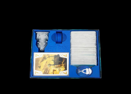 Blue container for The Crew: Deep Sea with 3d printed diver player token - main overview