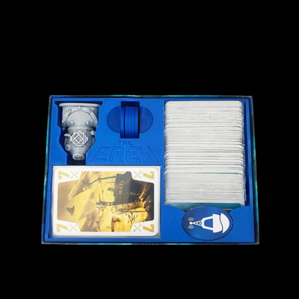 Blue container for The Crew: Deep Sea with 3d printed diver player token - main overview