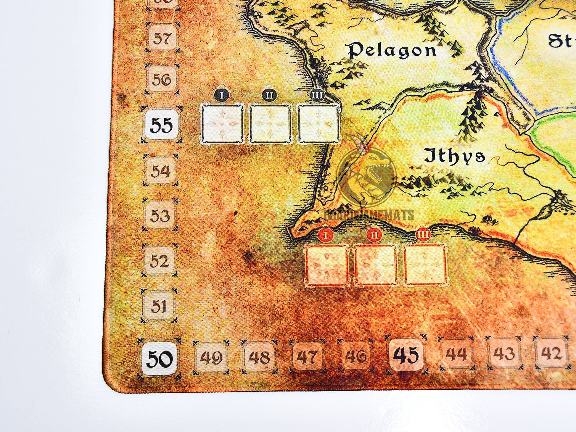 Ethnos Cartographic map playmat, corner focused