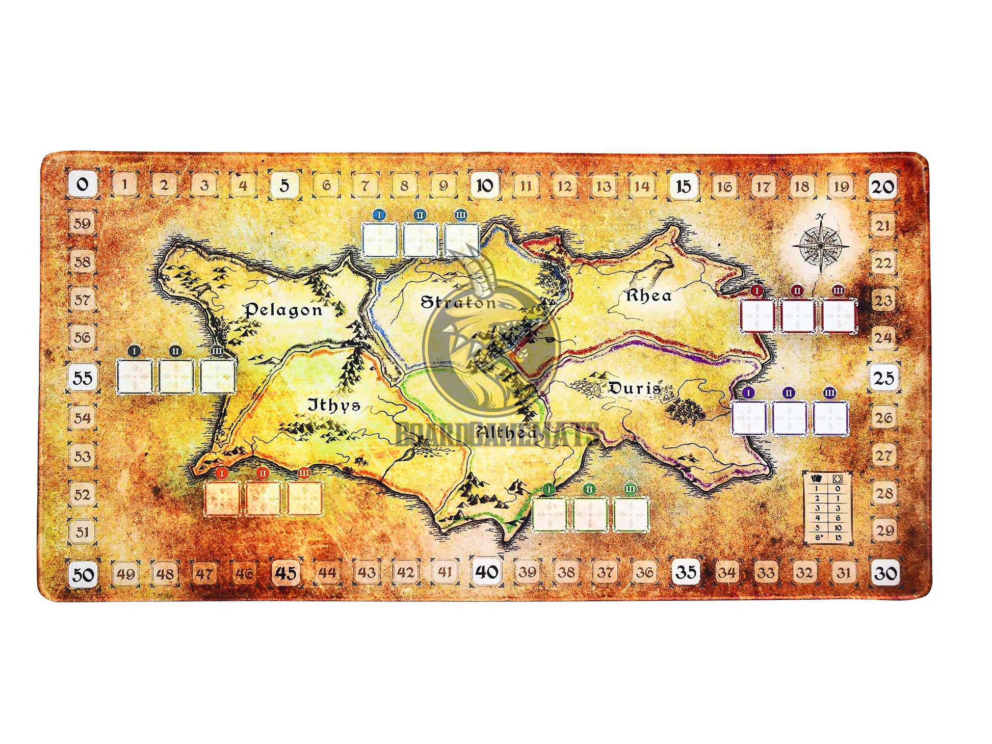 Ethnos Cartographic map playmat , main overview