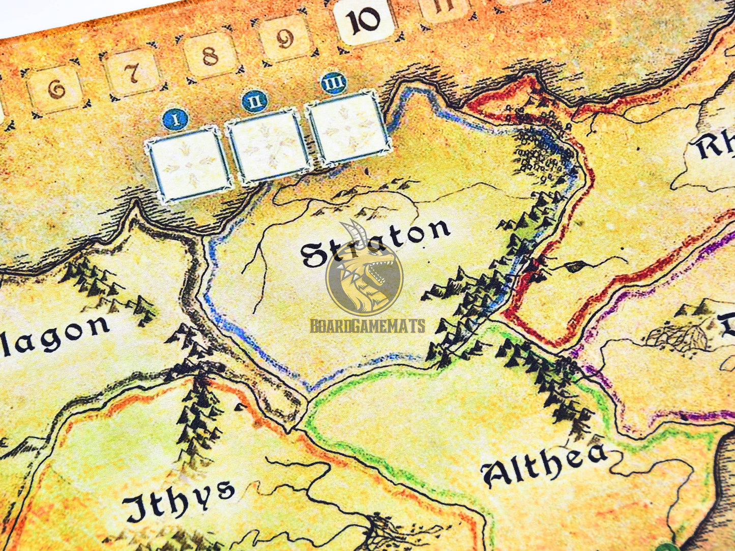 Ethnos Cartographic map playmat, central Straton focused