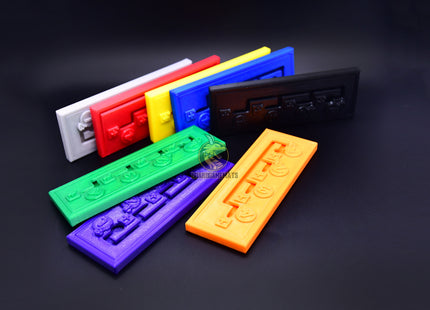 Eight colored Gearboxes for Heat Formula 1 racing board game - main overview