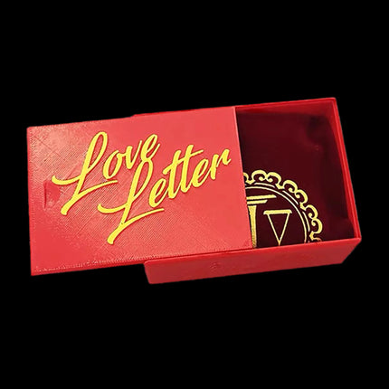 Red Travel box for love letter - half-opened