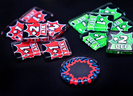 Set of Marvel Champions tokens - Attack and Defense tokens