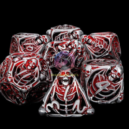 Necromancer dice set in red color