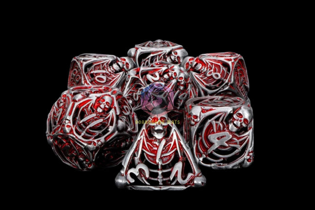 Necromancer dice set in red color