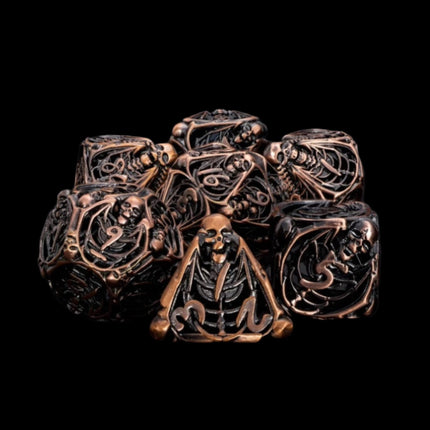 Necromancer dice set in brown color