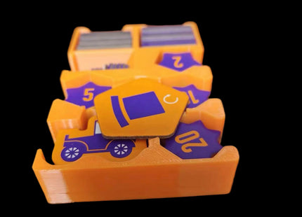 Travel box for Scout the board game in orange color - token insert