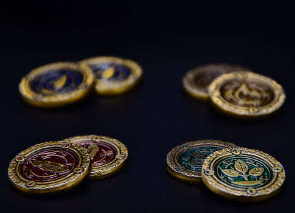 Metal premium coins for Season, water & fire & earth & air - double coins overview