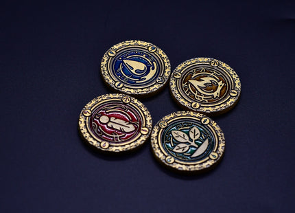 Metal premium coins for Season, water & fire & earth & air - single tokens