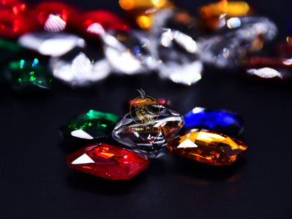 Whole set of Splendor gemstones, single piece of every color focused