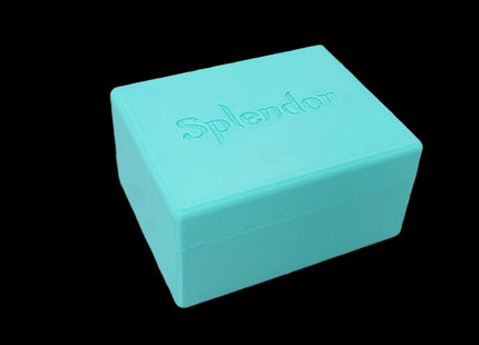 Compact cyan game organizer for splendor closed