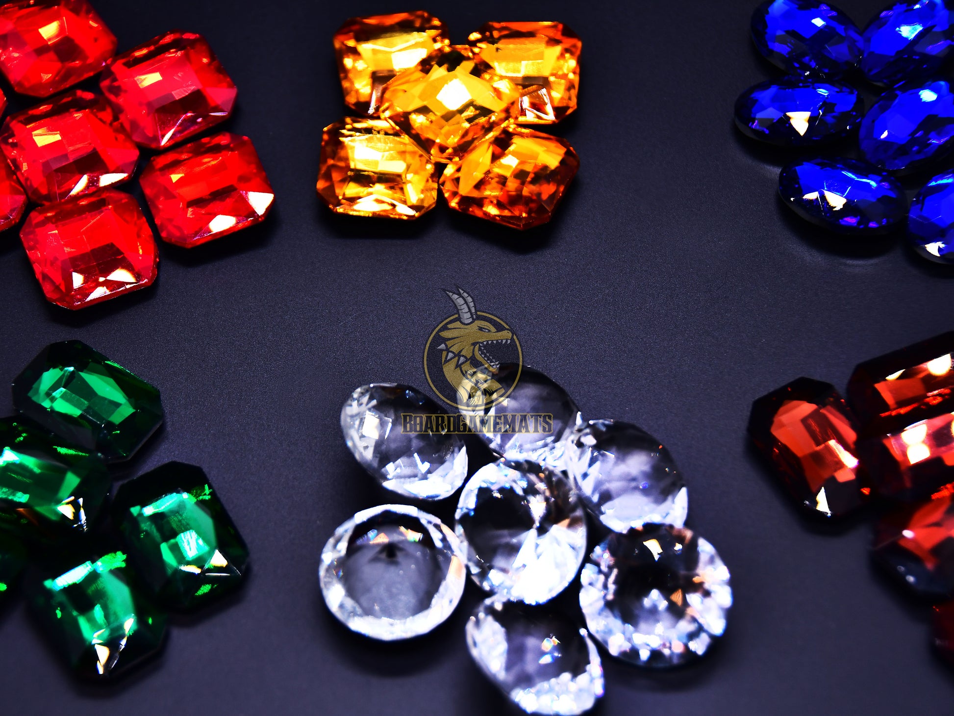 Whole set of Splendor gemstones, zoomed overview