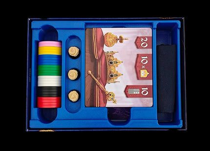 Splendor Duel organize opened and with all game components oevriew