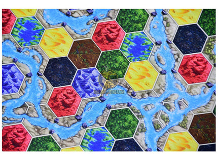 Fjords and Lakes style Playmat for Terra Mystica- Lakes center focused