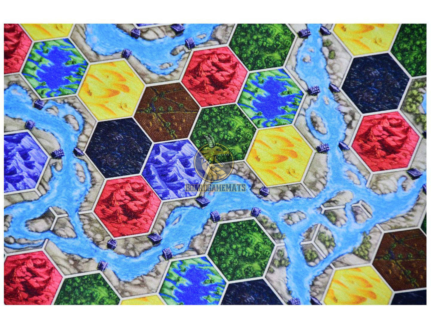 Fjords and Lakes style Playmat for Terra Mystica- Lakes center focused