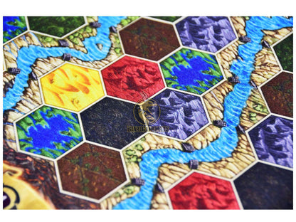 Fjords and Lakes style Playmat for Terra Mystica- Fjords center focused