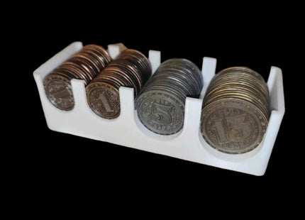 Brass Birmingham game organizer coin holder in white color variant
