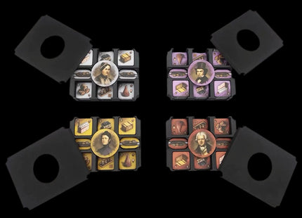 black Brass token organizers for all four players - all partially opened