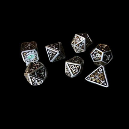 Set of 7 Dragon Eye dices in yellow color