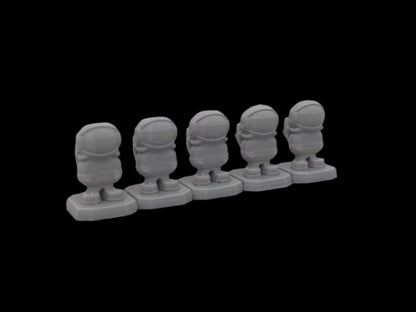 terraforming mars miniatures of astronauts front view